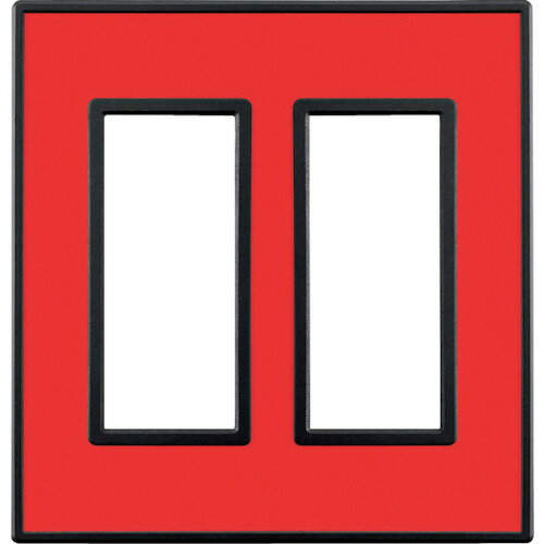 スガツネ　LAMP　フレックスブラックシリーズ 　スイッチ・コンセントプレート　クリアーレッド　AES樹脂　2連用　3口　十字穴付皿小ねじM3.5×5付属　PXP-FB02-CR