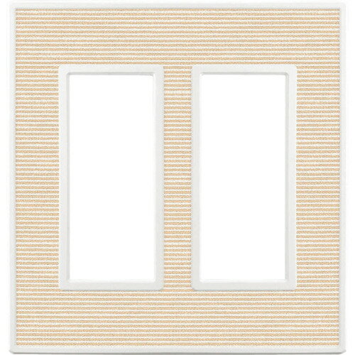 スガツネ　LAMP　フレックスホワイトシリーズ 　スイッチ・コンセントプレート　ベージュ　AES樹脂　2連用　3口　十字穴付皿小ねじM3.5×5付属　PXP-FW02-FB