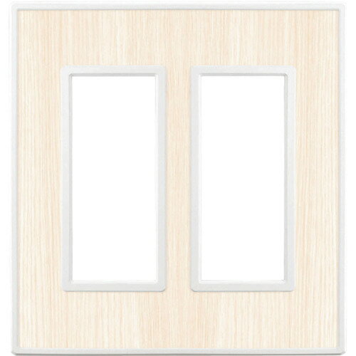 スガツネ　LAMP　フレックスホワイトシリーズ 　スイッチ・コンセントプレート　ホワイトオーク　AES樹脂　2連用　3口　十字穴付皿小ねじM3.5×5付属　PXP-FW02-WW