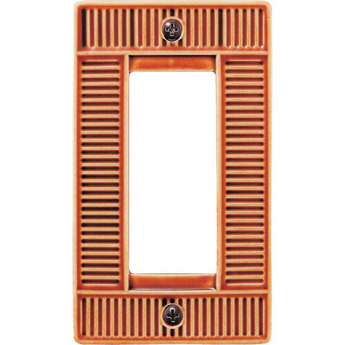 スガツネ　LAMP　ポタリーワッフルシリーズ 　スイッチ・コンセントプレート　ブラウン(光沢)　陶磁器..