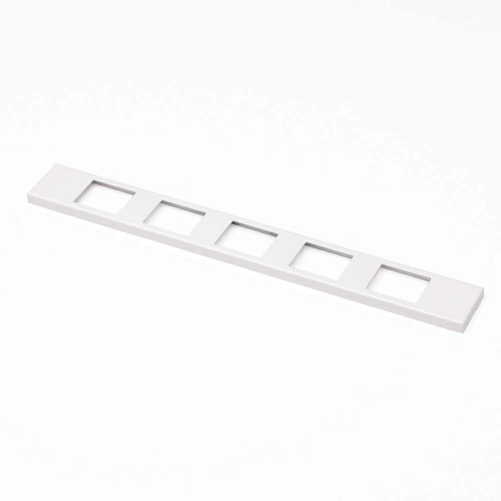 スガツネ　LAMP　コンセントプレート　クールメタルシリーズ　DMF-ES型　金属製　ホワイト　5口　DMF5-ES-WT