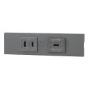 神保電器 NKシリーズ 家具・機器用コンセント+USBコンセント(Type-C)セット(什器用) PD充電最大18Wまで ソリッドグレー(SG) KAG2624...