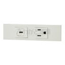 神保電器 NKシリーズ 家具・機器用USBコンセント(Type-C)+接地コンセントセット(什器用) PD充電最大18Wまで ピュアホワイト(PW) KAG26...