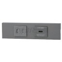 神保電器 NKシリーズ 家具・機器用扉付コンセント+USBコンセント(Type-C)セット(什器用) PD充電最大18Wまで ソリッドグレー(SG) KAG26...