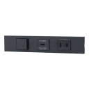 神保電器 NKシリーズ 家具・機器用3路スイッチ+USBコンセント(Type-C)+コンセントセット(什器用) PD充電最大18Wまで ソフトブラック(SB) ...