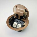 TERADA フロアコンセント テラコン プラグ収納コンセント LCRカギ付プレート器具(CAT5E×2/シャンパンゴールド) LCR11093KM020