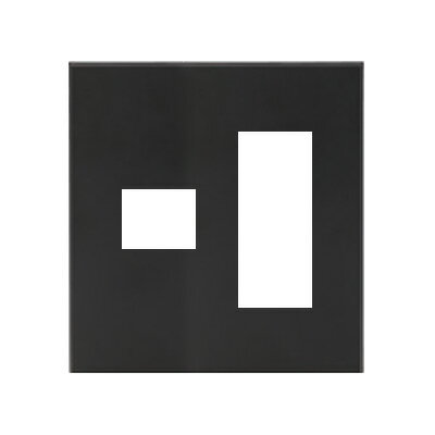 神保電器　J・WIDE SLIMシリーズ　スリムスクエア　コンセントプレート　簡易耐火プレート　2連用　4コ用（1コ＋3コ）　ブラック　QWDF-13-BK ※受注生産品