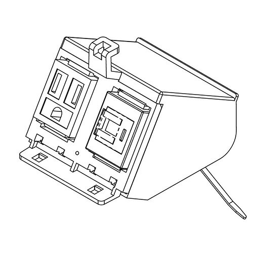 TERADA　フロアコンセント　テラコン　フリーアクセスフロア用　バリアフリー対応スマートコンセント　CEA・CEDシリーズ　A側器具ブロック(接地2P 15A 125V×1／CAT6A×1)　CEA90518A