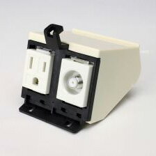 TERADA　フロアコンセント　テラコン　フリーアクセスフロア用　バリアフリー対応スマートコンセント　CEA・CEDシリーズ　A側器具ブロック(接地2P15A125V×1／TV中継×1)　CEA90528A