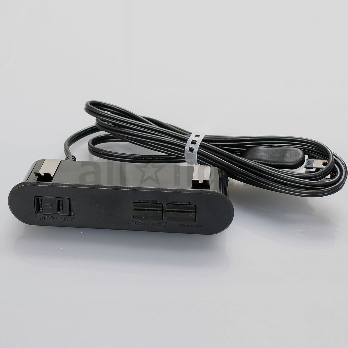 ノア　家具用コンセント（什器用）　1ヶ口スライドコンセント　USBコンセント(Type-A/Type-C) USB出力DC5V3A（MAX)　黒　VFFコード2m　埋め込みタイプ　ワンタッチ式　スライドコンセント1100Wまで　USB出力5V3A(MAX)　NC-1104USB3AF 黒