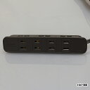 ノア 家具用コンセント(什器用) 4ヶ口コンセント 黒 VFFコード1.9m ワンタッチ式 1500Wまで NC-1517黒