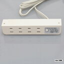 ノア 家具用コンセント(什器用) 4ヶ口コンセント 白 VFFコード1.9m 棚下直付タイプ 1500Wまで ブレーカー付 NC-1524Nブレーカー付白