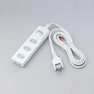 ELPA　扉付タップ　集中スイッチ付　4個口　1m　WBST4010BW