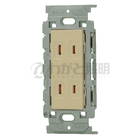 樂天商城 - 神保電器　J・WIDEシリーズ　埋込ダブルコンセント　絶縁枠付　2P　15A　125V　ライトベージュ　JEC-BN-55V L ※受注生産品