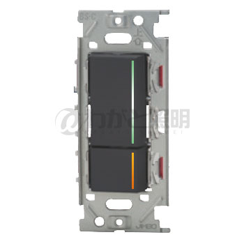 神保電器　NKシリーズ配線器具　3路ガイドランプ付きスイッチ（上段ダブル・15A）・チェックランプ付き（下段トリプル・0．5A）スイッチダブルセット　ソフトブラック　NKW02802SB ※受注生産品