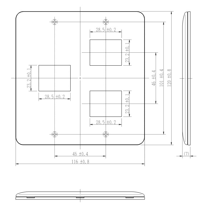 わがと照明の神保電器　J・WIDEシリーズ　WJDシリーズ　2ピースコンセントプレート　2連用　3コ用（1コ+2コ）　ピュアホワイト　WJD-12｜アングル2