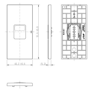 神保電器　J・WIDEシリーズ　埋込スイッチ操作板　表示なし・マーク付　片切用　1コ用（シングル）　シート：白色（ホワイト）　ピュアホワイト　WJN-MS1-WPW