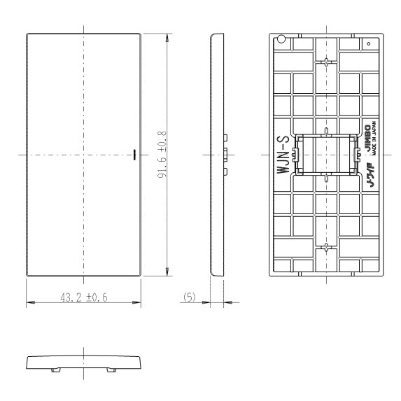 神保電器　J・WIDEシリーズ　埋込スイッチ操作板　表示なし・マークなし　片切用　1コ用（シングル）　ピュアホワイト　WJN-S1