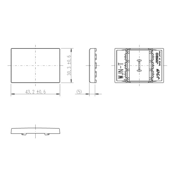 神保電器　J・WIDEシリーズ　埋込スイッチ操作板　表示なし・マークなし　3路・4路用　3コ用（トリプル）　ピュアホワイト　WJN-T