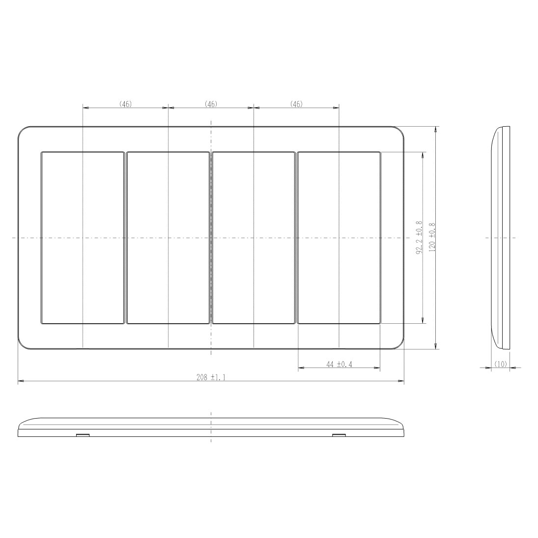 神保電器　J・WIDEシリーズ　スイッチプレート　4連用　ピュアホワイト　WJP-4