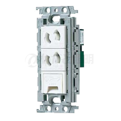 パナソニック　コスモシリーズワイド21　埋込アースターミナル付抜け止めダブルコンセント　絶縁枠　15..