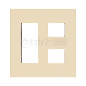 乐天商城 - パナソニック　コスモシリーズワイド21　簡易耐火用コンセントプレート　スクエア　2連用　5コ用（3コ＋2コ用）　ベージュ　WTF8705F