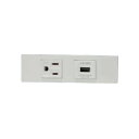 神保電器 NKシリーズ 家具・機器用接地コンセント+USBコンセントセット(什器用) ピュアホワイト(PW) KAG-2611 ※受注生産品