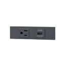 神保電器 NKシリーズ 家具・機器用接地コンセント+USBコンセントセット(什器用) ソフトブラック(SB) KAG-2613 ※受注生産品