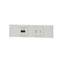 神保電器 NKシリーズ 家具・機器用USBコンセント+扉付コンセントセット(什器用) ピュアホワイト(PW) KAG-2614 ※受注生産品