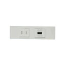 神保電器 NKシリーズ 家具・機器用扉付コンセント+USBコンセントセット(什器用) ピュアホワイト(PW) KAG-2617 ※受注生産品