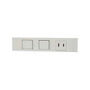 神保電器 NKシリーズ 家具・機器用3路スイッチ+3路スイッチ+コンセントセット(什器用) ピュアホワイト(PW) KAG-3506 ※受注生産品