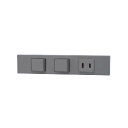 神保電器 NKシリーズ 家具・機器用3路スイッチ+3路スイッチ+コンセントセット(什器用) ソリッドグレー(SG) KAG-3507 ※受注生産品