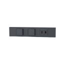 神保電器 NKシリーズ 家具・機器用3路スイッチ+3路スイッチ+コンセントセット(什器用) ソフトブラック(SB) KAG-3508 ※受注生産品