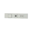 神保電器 NKシリーズ 家具・機器用3路スイッチ+USBコンセント+コンセントセット(什器用) ピュアホワイト(PW) KAG-3578 ※受注生産品