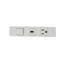 神保電器 NKシリーズ 家具・機器用3路スイッチ+USBコンセント+接地コンセントセット(什器用) ピュアホワイト(PW) KAG-3581 ※受注生産品