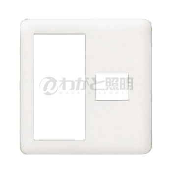 神保電器　J・WIDE SLIMシリーズ　スイッチ＋コンセントプレート　スイッチ＋1口　ピュアホワイト　NWP..