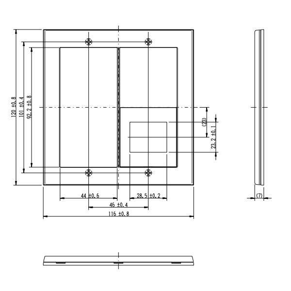 神保電器　J・WIDE SLIMシリーズ　スリムスクエア　スイッチ＋コンセントプレート　スイッチ＋1口（2連用）　ピュアホワイト　QWC-S4