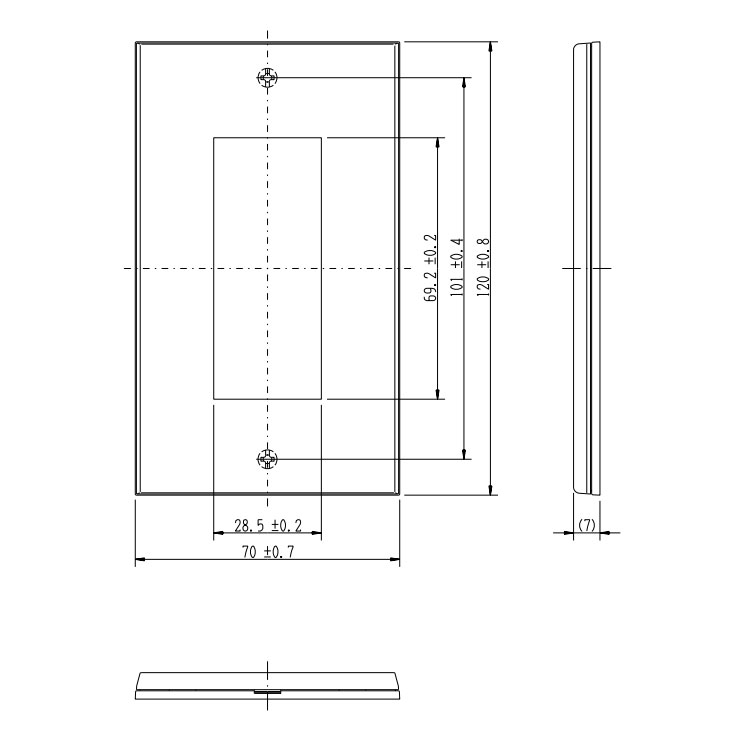 神保電器　J・WIDE SLIMシリーズ　スリムスクエアメタリック　2ピースコンセントプレート　スクエアデザイン　1連用　3コ用　ダークブラウンメタリック　QWD-3-DBM