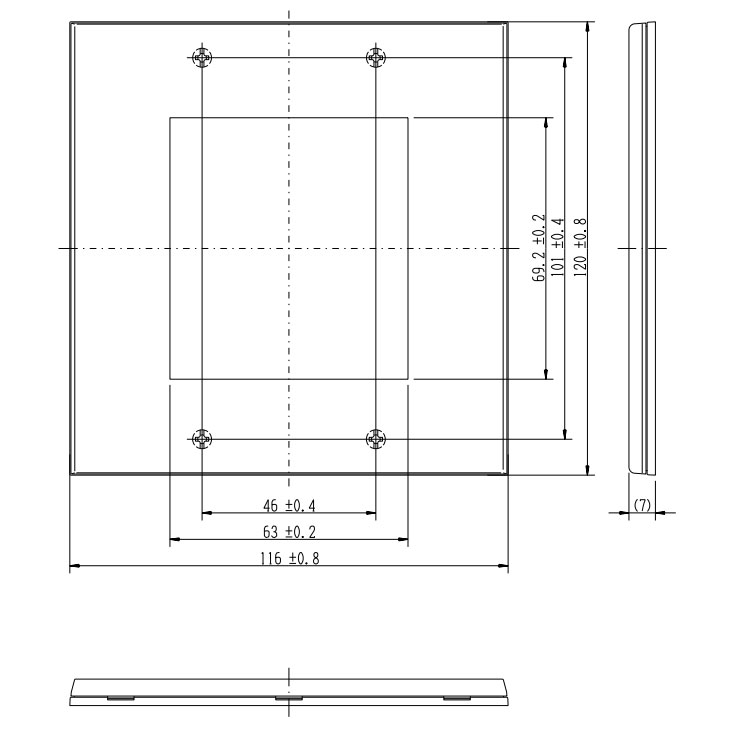 神保電器　J・WIDE SLIMシリーズ　スリムスクエアメタリック　保安灯プレート　SNL－3用　スクエアデザイン　シルバー　QWD-NT-SV
