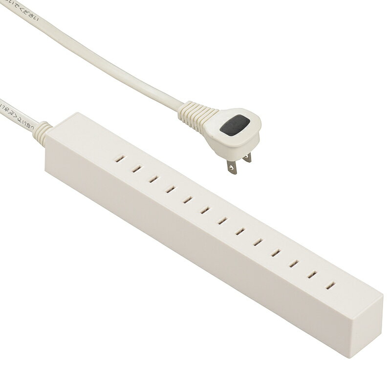 オーム電機　スリムタップ（6．5個口／1．5m／ホワイト）　HS-T6515L-W (00-5055)