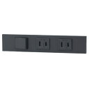 神保電器 NKシリーズ 家具・機器用3路スイッチ+コンセント+コンセントセット(什器用) ソフトブラック(SB) KAG-3544 ※受注生産品