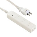 オーム電機 安全タップ(4個口/3m/ホワイト) 雷ガード・シャッター付 合計1500Wまで HS-TK43S-W (00-5031)