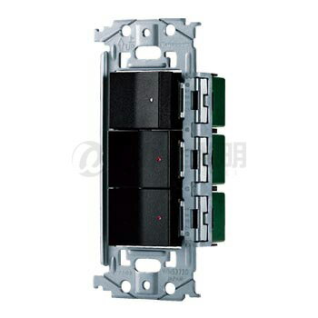 パナソニック　SO−STYLE（ソー・スタイル）　スイッチ・取付枠セット品　トリプル　上段ほたるC（3路・15A）　中段下段パイロットC（3路・0．5A）　マットブラック　WNSS51588B