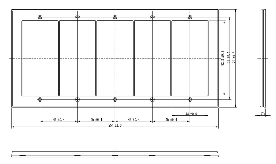 神保電器　J・WIDE SLIMシリーズ　スリムスクエアメタリック　スイッチプレート　5連用　メタリックブラック　QWP-5 MBK