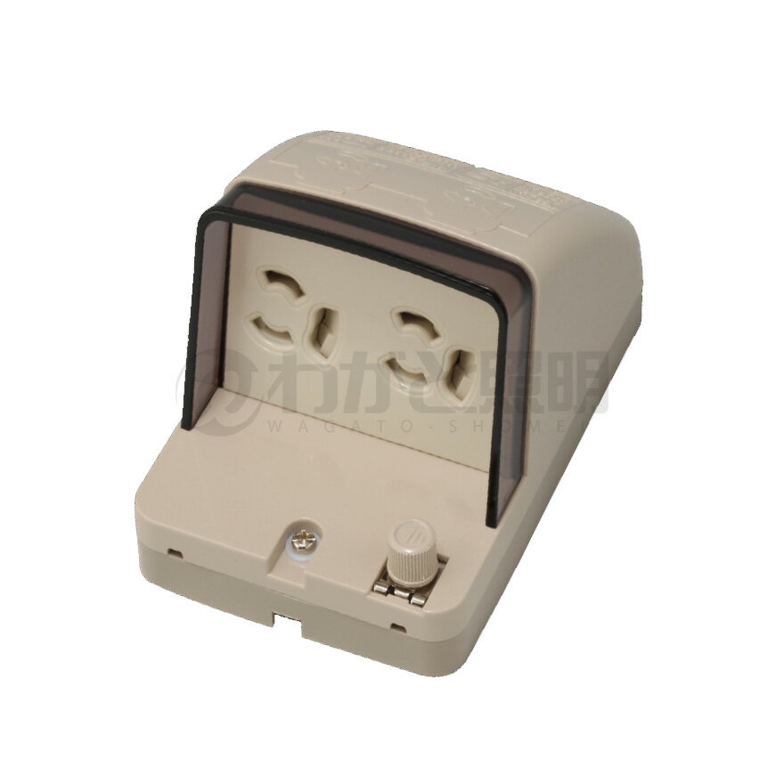 神保電器　防雨形配線器具　アースターミナル付防雨形抜止接地ダブルコンセント　2極接地極付　15A　125V　露出・埋込兼用　ラクダ　JW-B-9G9GE