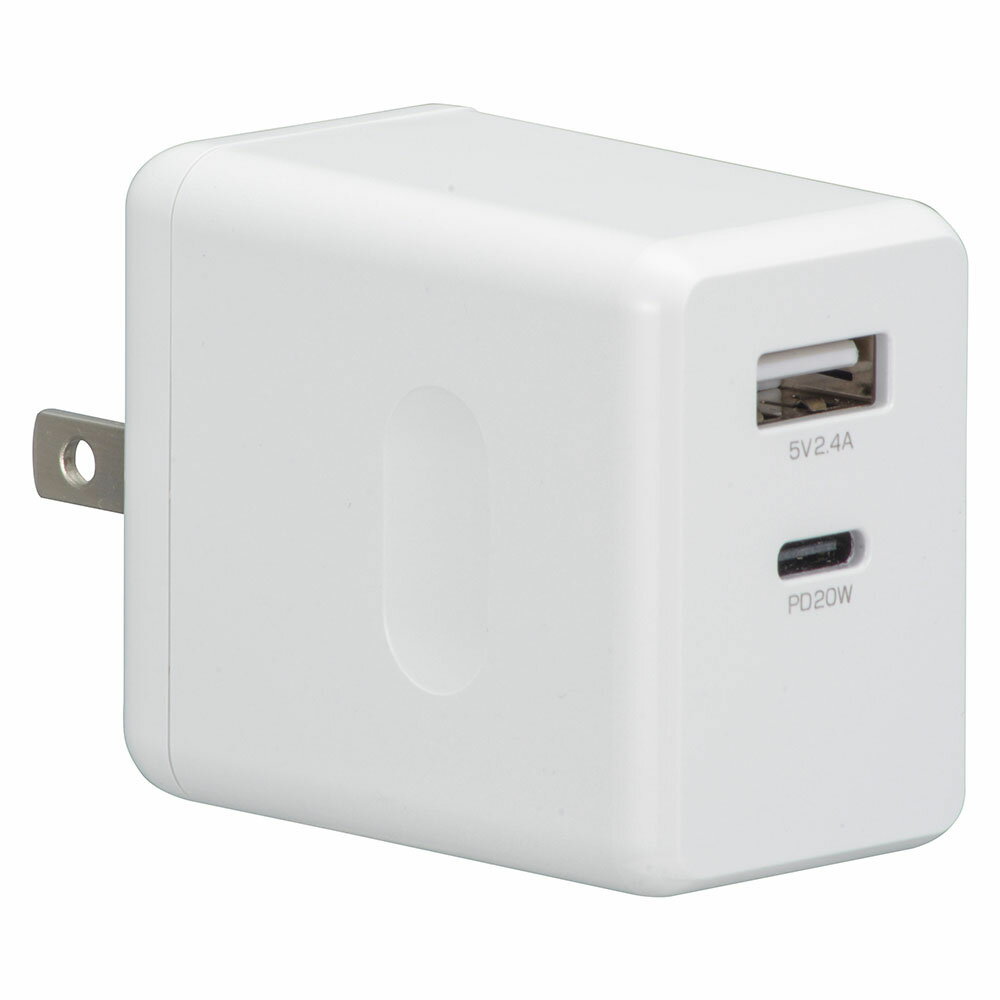 オーム電機　AC充電器(PD対応/Type-C+Type-A/最大32W/AC100-240V対応/白[ホワイト])　MAV-AP2U30-W (01-7147)