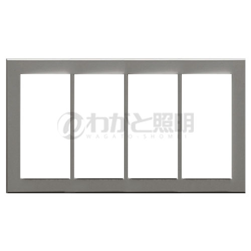 神保電器　J・WIDE SLIMシリーズ　スリムスクエアメタリック　スイッチプレート　4連用　メタリックグ..