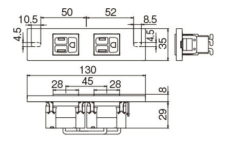 パナソニック　家具・住設機器用配線器具（什器用）　Sプレート　接地ダブルコンセントセット（簡易扉付）　2コ用　プレート・コンセント:標準仕上げ　セラミックホワイト　WN115214CW 2