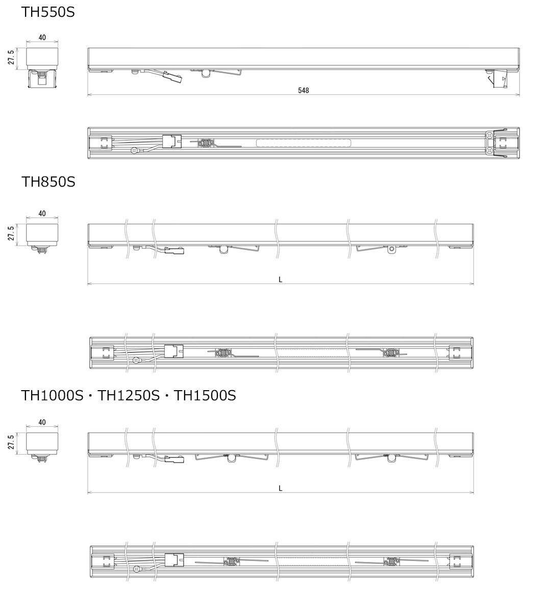DNライティング　TRIM LINE　交換用LEDモジュール　間接照明　TH S　調光兼用型　スクエア型カバー　全長1498mm　電球色(3000K)　TH1500L30S ※受注生産品 wagato-10097540 わがと照明 サンプル画像2