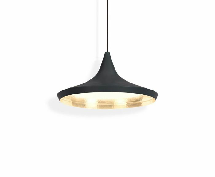 Tom Dixon　トム・ディクソン　ペンダントライト　BEAT WIDE PENDANT LED（ビートワイドペンダントLED）　調光　引掛シーリング　定格光束800lm　8.0W　3000K　黒（ブラック）　LED内蔵　BEAT WIDE PENDANT LED BLACK-J